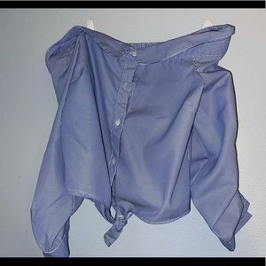 Off the shoulder button up